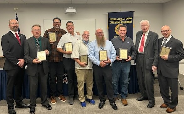 35 Year members 2025 Left to right: Thomas Meister- President / Kenneth Rupert /Robert Lewis / Louis Borkowski / Craig Liberatore / Mike Carson / Kenneth Parnell / Thomas P Giblin- Business Manager / Mark Bodrog